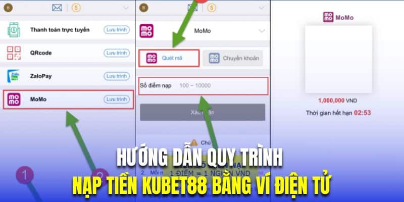 Nạp Tiền Kubet88 2 Hướng dẫn hội viên nạp tiền Kubet88 bằng ví điện tử